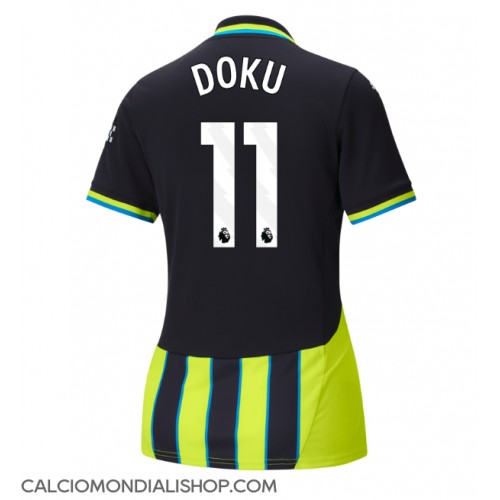 Maglie da calcio Manchester City Jeremy Doku #11 Seconda Maglia Femminile 2024-25 Manica Corta